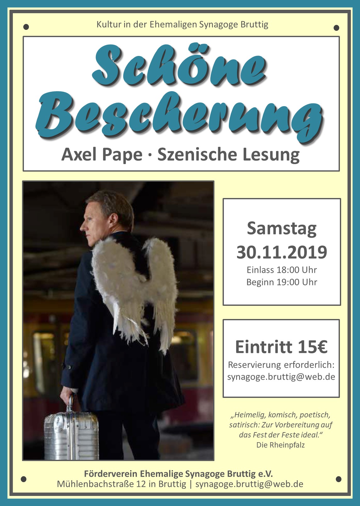 Lesung Axel Pape Synagoge Bruttig 30.11.2019